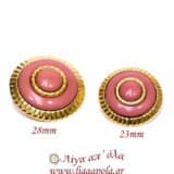 Κουμπί χρυσό - κοραλί 23-28mm - Λίγα απ' όλα