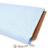 Βαμβακερό ύφασμα σιελ Λευκό ριγέ 2,6μ.