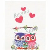 Σταμπωτό κουβερτάκι βρεφικό κουκουβάγιες 90x120 Regina stitch 7724