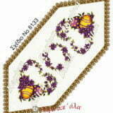 Σταμπωτό Πασχαλινό σεμέν αυγά με λουλούδια μοβ 45x110 Κνωσός - Regina stitch 8133