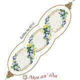 Σταμπωτή τραβέρσα λουλούδια 45x145 Κνωσός - Regina stitch 8312 ΓΑ