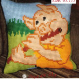 Σταμπωτό μαξιλαράκι κιτ σε χοντρό καμβά 35x35 - Γουρουνάκι 01.113 Gobelin