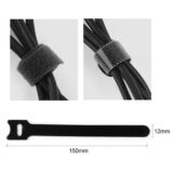 Velcro straps δεματικά καλωδίων cable tie 15εκ Μαύρο 10τμχ