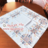 Σταμπωτό καρέ γεωμετρικό σχέδιο 100x100 Κνωσός - Gobelin 03.36