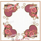 Σταμπωτό καρέ κόκκινες καρδιές 90x90 Κνωσός - Regina stitch 8065 ΛΧ