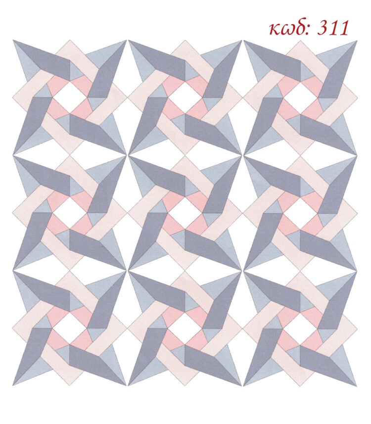 Καρέ σταμπωτό 90x90 Κνωσός γεωμετρικά σχέδια Art311 - Pero ΛΧ