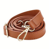 Λουρί τσάντας χιαστί 2εκ ταμπά δερματίνη 70-130εκ χρυσά κουμπώματα