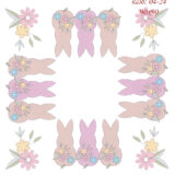 Σταμπωτό Πασχαλινό Κέντημα Καρέ Λαγουδάκια 90x90 Κνωσός Art04-24 - Pero