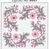 Σταμπωτό Κέντημα Καρέ Τα Χρυσάνθεμα 90x90 ύφασμα Πόντζα - Regina Stitch 8607 ΕΑ