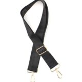 Ιμάντας λουρί τσάντας μαύρο για χιαστί 3,8εκ 75-133εκ χρυσά κουμπώματα