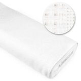 Ύφασμα κεντήματος Ψάθα "Λίλλυ" Βαμβακερό μεγάλα τετράγωνα καρό λευκό Φ2,00μ – Για παιδικά βρεφικά κουβερτάκια και πάνες