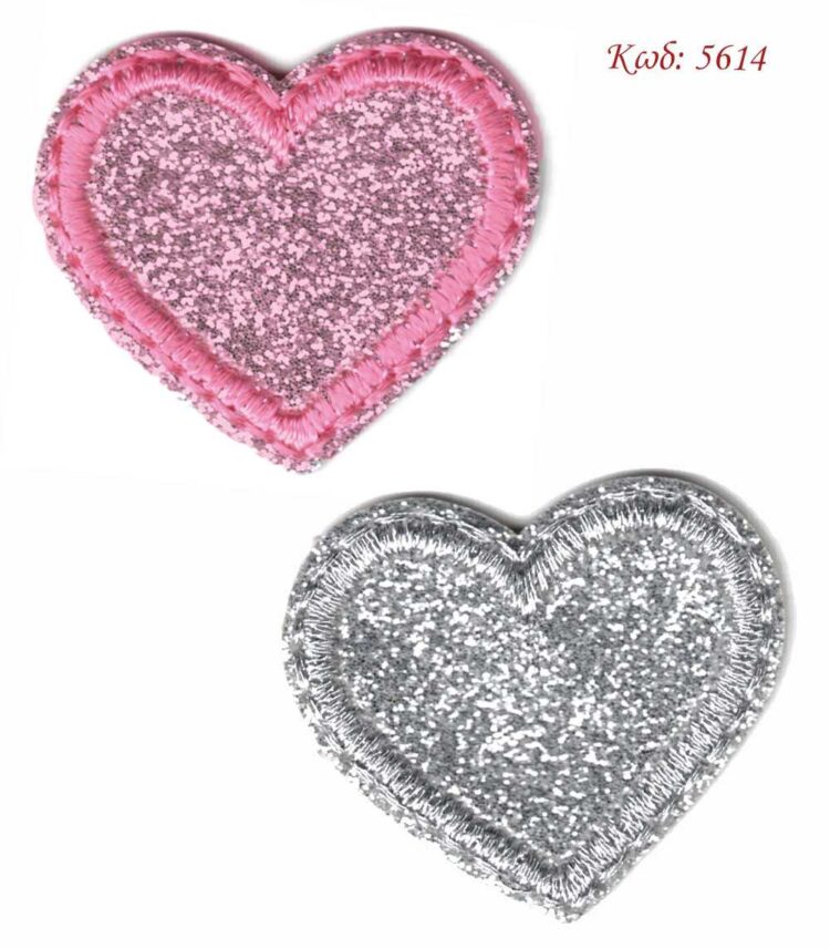Θερμοκολλητικό σιδερότυπο μοτίφ Καρδιά glitter 3x3εκ - Marbet 5614