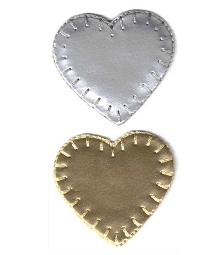 Θερμοκολλητικό σιδερότυπο μοτίφ Καρδούλα δερματίνη γυαλιστερή 4x4εκ - Marbet 5316
