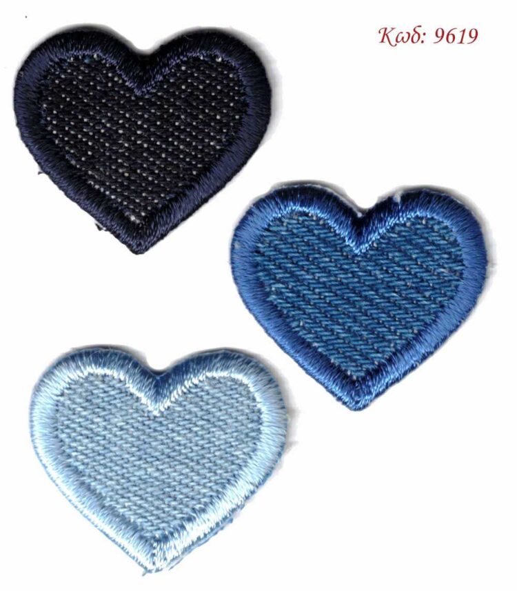 Θερμοκολλητικό σιδερότυπο μοτίφ Καρδιά Τζιν 2,5x2,5εκ - Marbet 9619