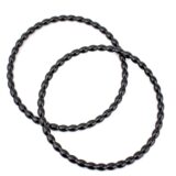 Χερούλια τσάντας ζευγάρι κρίκοι μαύρο πλαστικό 20εκ