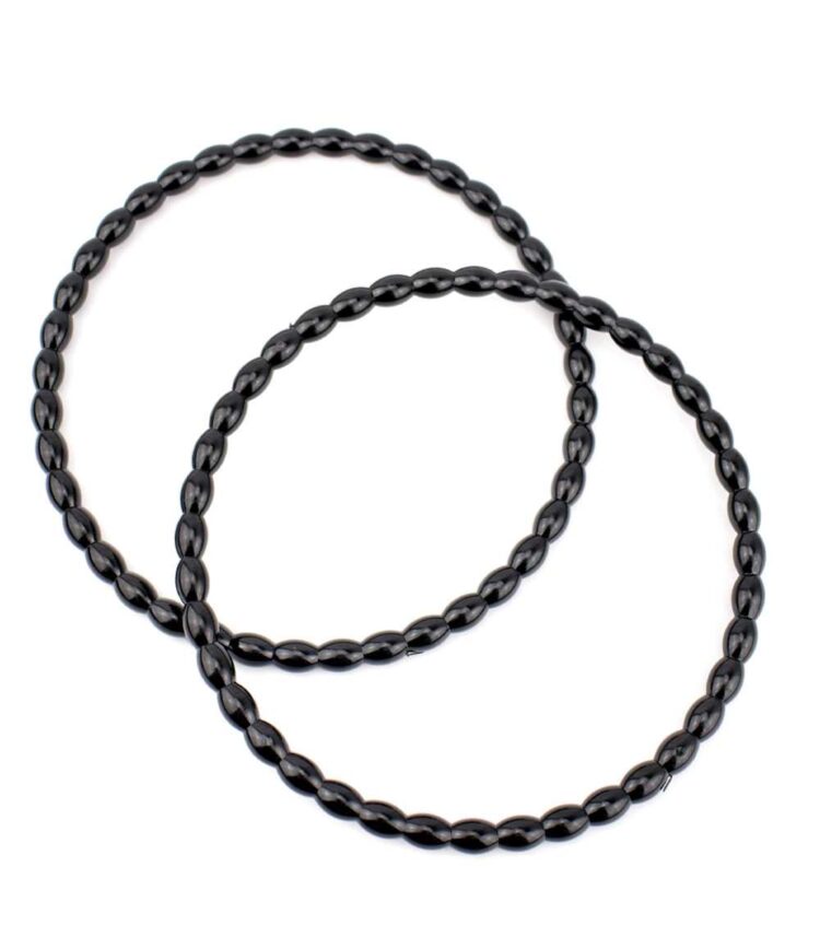 Χερούλια τσάντας ζευγάρι κρίκοι μαύρο πλαστικό 20εκ