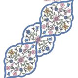 Σταμπωτή τραβέρσα Μπλε λουλούδια 50x130 κνωσός - Πεταλούδα Art545-27