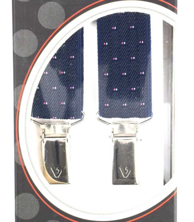 Τιράντες παντελονιού Victoria Ελληνικές 25mm Μπλε σκούρο πιτσιλιές