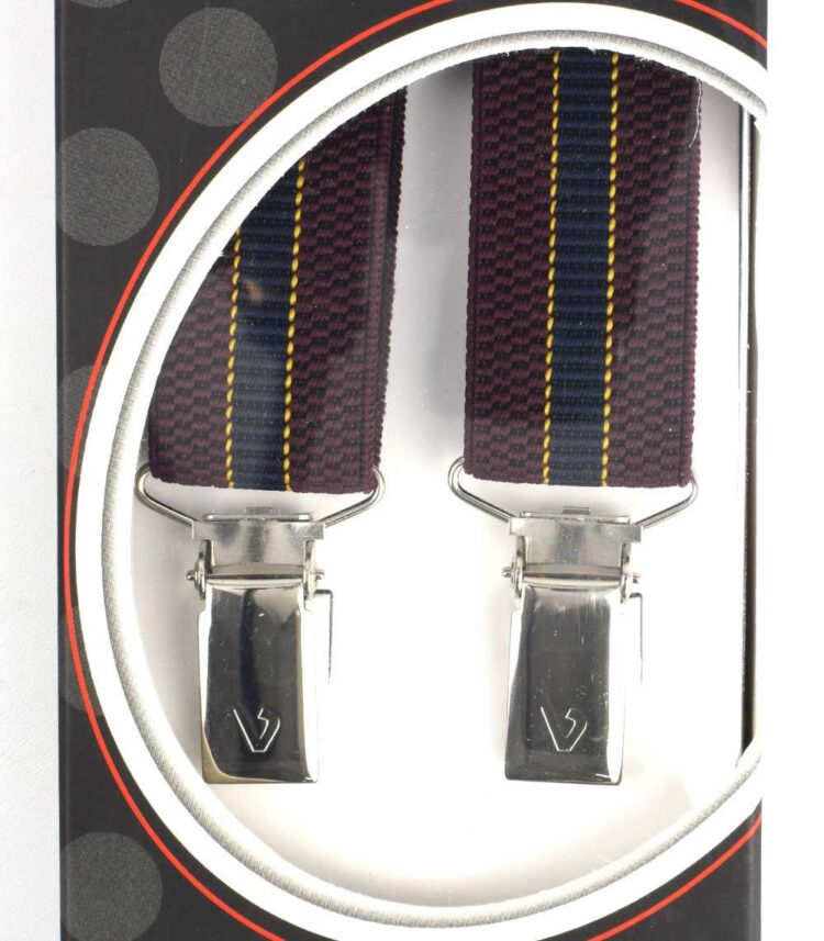 Τιράντες παντελονιού Victoria Ελληνικές 25mm Μπορντό μπλέ σκούρο ριγέ