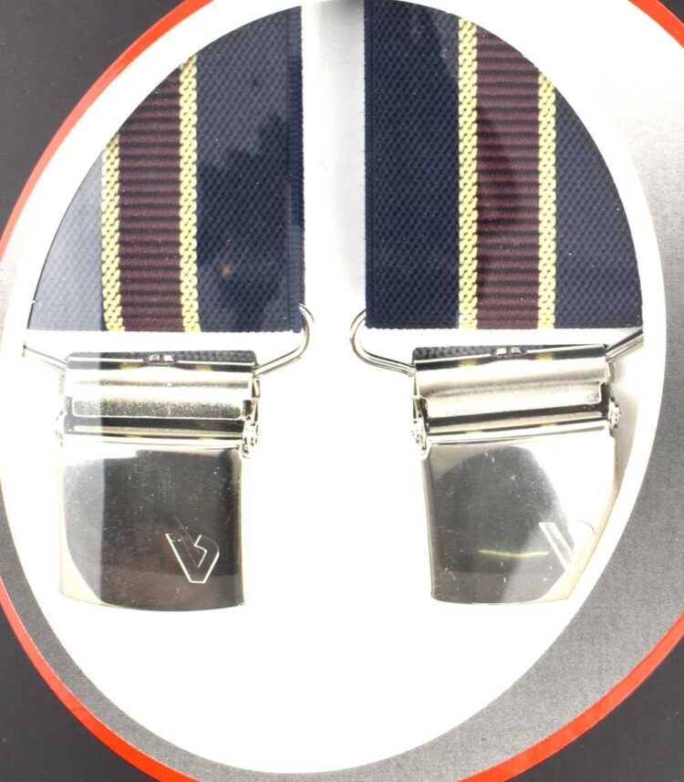 Τιράντες παντελονιού Victoria Ελληνικές 35mm Μπλε σκούρο μπορντό ριγέ