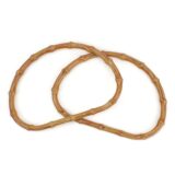 Χερούλια τσάντας κοκκάλινα καφέ οβάλ υφή και όψη ξύλου 14x20εκ