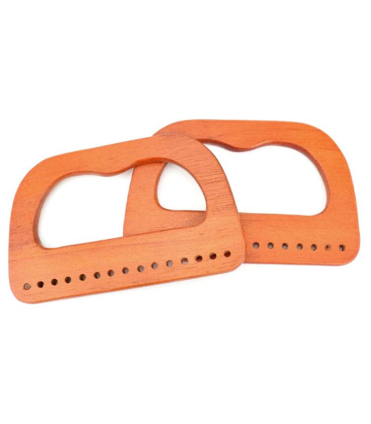 Ξύλινα χερούλια τσάντας ζευγάρι - 16x10 σκουρόχρωμα - HB07 Marbet