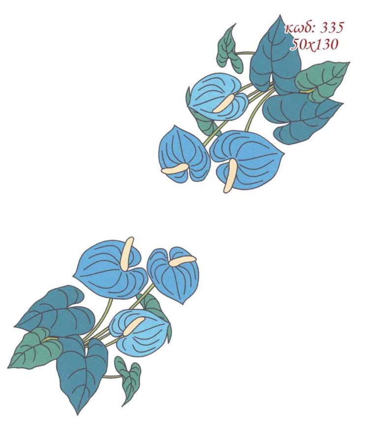 Σταμπωτό Κέντημα Τραβέρσα Μπλε Ανθούριο 50x130 Κνωσός Art335 - Pero ΛΑ