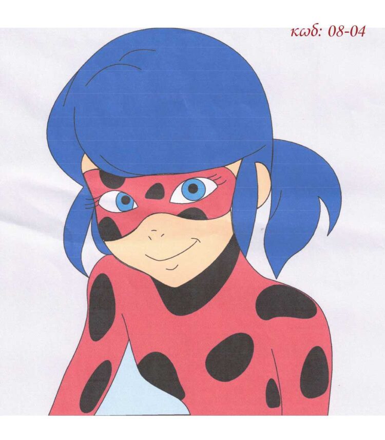 Σταμπωτό μαξιλαράκι κιτ σε χοντρό καμβά Σμύρνα 45x45 - Ladybug 08-04