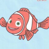 Σταμπωτό μαξιλαράκι κιτ σε χοντρό καμβά Σμύρνα 45x45 - Nemo το Ψαράκι 08-05