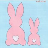 Σταμπωτό μαξιλαράκι κιτ σε χοντρό καμβά Σμύρνα 45x45 - Λαγουδάκια 02-64 - Pero