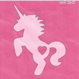 Σταμπωτό μαξιλαράκι κιτ σε χοντρό καμβά Σμύρνα 45x45 - Ροζ μονόκερος 02-68 - Pero