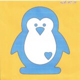 Σταμπωτό μαξιλαράκι κιτ σε χοντρό καμβά Σμύρνα 45x45 - Πιγκουινάκι 02-70 - Pero