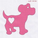 Σταμπωτό μαξιλαράκι κιτ σε χοντρό καμβά Σμύρνα 50x50 - Ροζ σκυλάκι 549-06 - Πεταλούδα