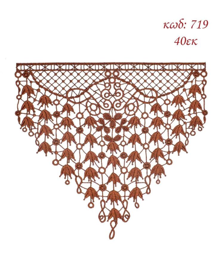 Γωνία Λασέ Μηχανής Φινίρισμα Κεντημάτων 40εκ Χάλκινο - 719