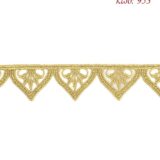 Λασέ μηχανής κεντημάτων 3εκ χρυσό ανοιχτό - κωδ 953