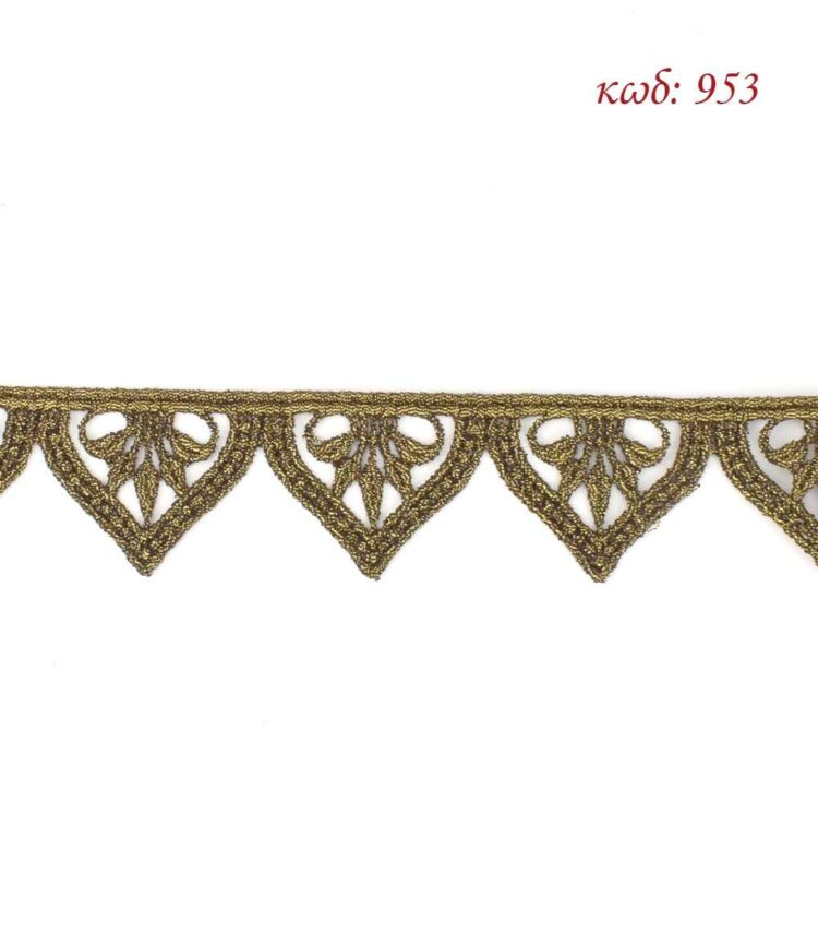 Λασέ μηχανής κεντημάτων 3εκ Μπρονζέ - κωδ 953