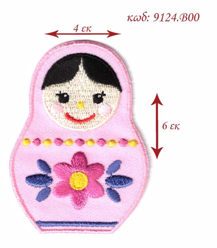 Θερμοκολλητικό σιδερότυπο μοτίφ Μπαμπούσκα ροζ 4x6εκ - 9124.B00