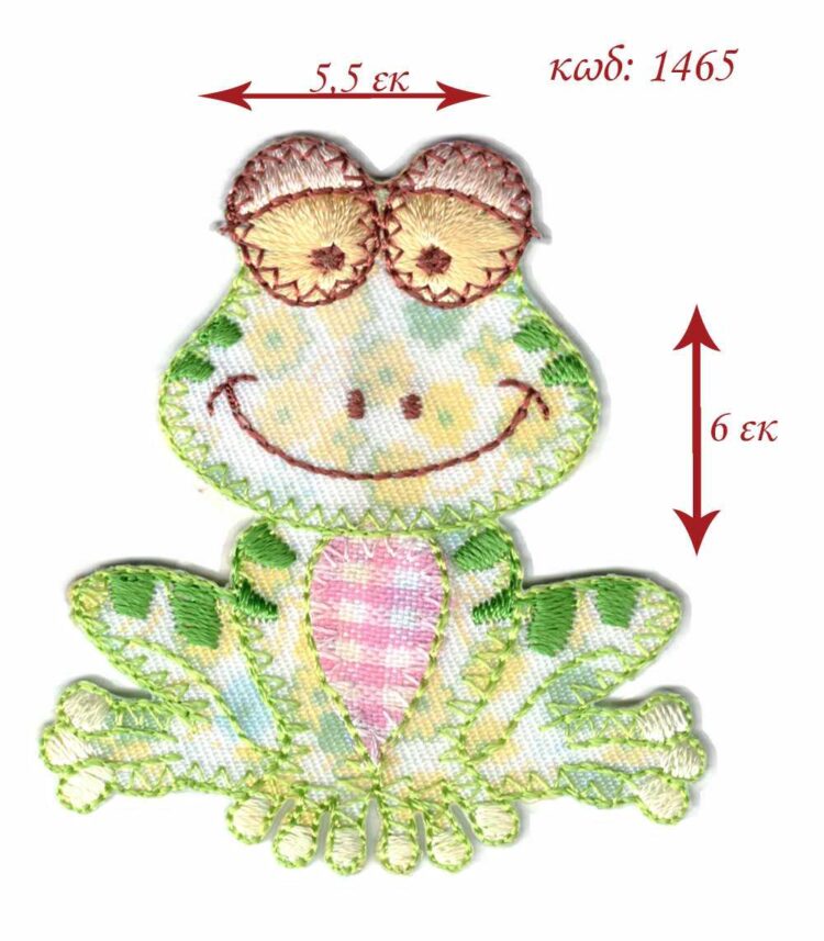 Θερμοκολλητικό σιδερότυπο μοτίφ Βατραχάκι ροζ 6x7εκ - 1465