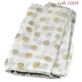 Ύφασμα οργαντίνα διακοσμητική χριστουγεννιάτικο 1,1 x 3,6μ Ασημί με χρυσά σχέδια - 21018