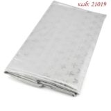 Ύφασμα lurex διακοσμητικό χριστουγεννιάτικο 1,1 x 1,8μ Ασημί με αστέρια - 21019