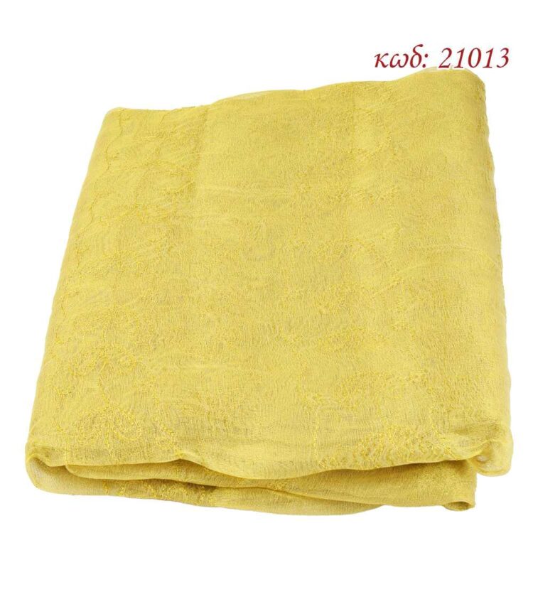 Ύφασμα οργαντίνα κεντημένη διακοσμητική χριστουγεννιάτικο 1,1 x 3,3μ χρυσό - 21013