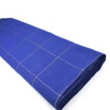 Ύφασμα με το μέτρο διακοσμητικό χριστουγεννιάτικο Φάρδος 150εκ Μπλε ρουά χρυσό καρό