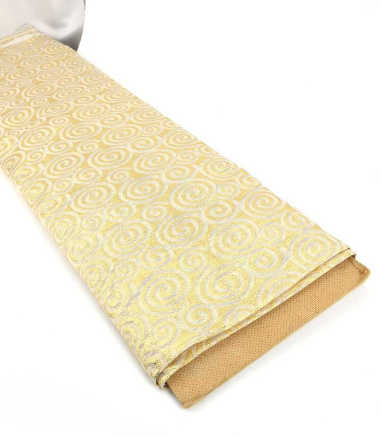 Ύφασμα με το μέτρο διακοσμητικό χριστουγεννιάτικο ντουμπλφας Φάρδος 125εκ Χρυσό ανάγλυφο