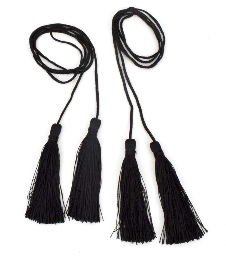 Φούντες μαύρες με κορδόνι για τσολιά - Ζευγάρι - 9εκ 120εκ