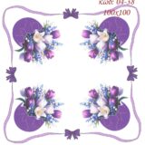 Σταμπωτό Πασχαλινό Κέντημα Καρέ Μοβ σύνθεση λουλούδια 100x100 Κνωσός Art04-38 - Pero