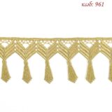 Λασέ μηχανής κεντημάτων 8,5εκ Χρυσό - κωδ 961