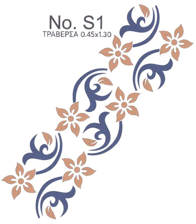 Σταμπωτό κέντημα τραβέρσα Λουλούδια 45x130 Κνωσός - S1