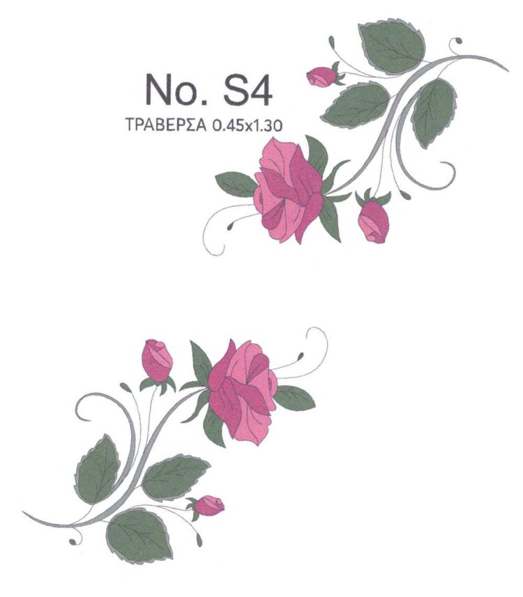 Σταμπωτό κέντημα τραβέρσα Τριαντάφυλλα 45x130 Κνωσός - S4