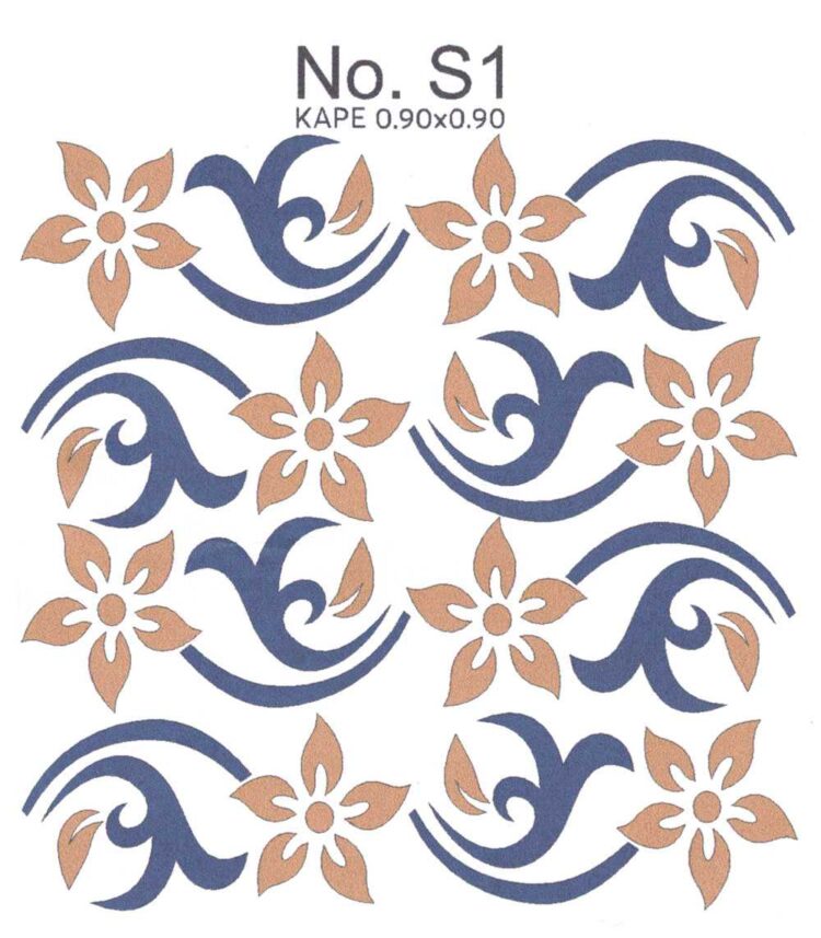 Σταμπωτό κέντημα καρέ Λουλούδια 90x90 Κνωσός - S1