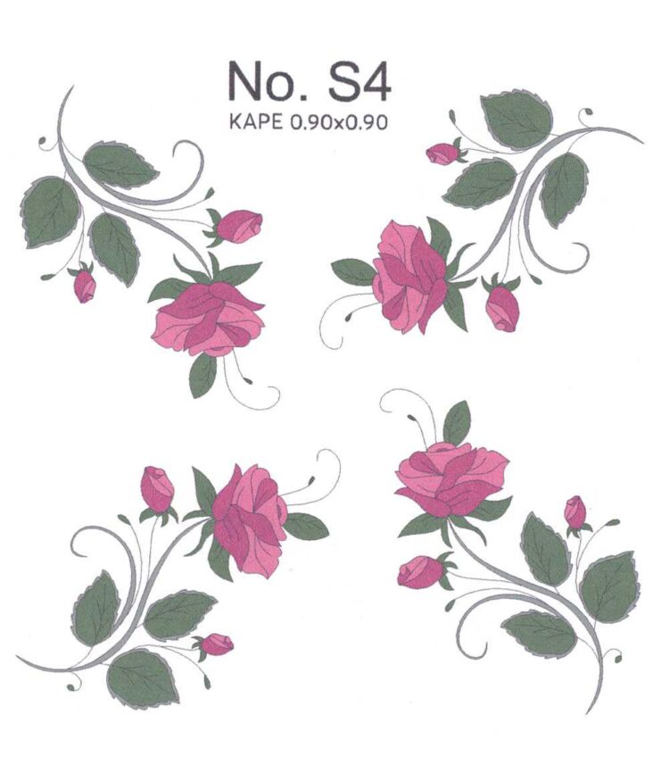 Σταμπωτό κέντημα καρέ Τριαντάφυλλα 90x90 Κνωσός - S4